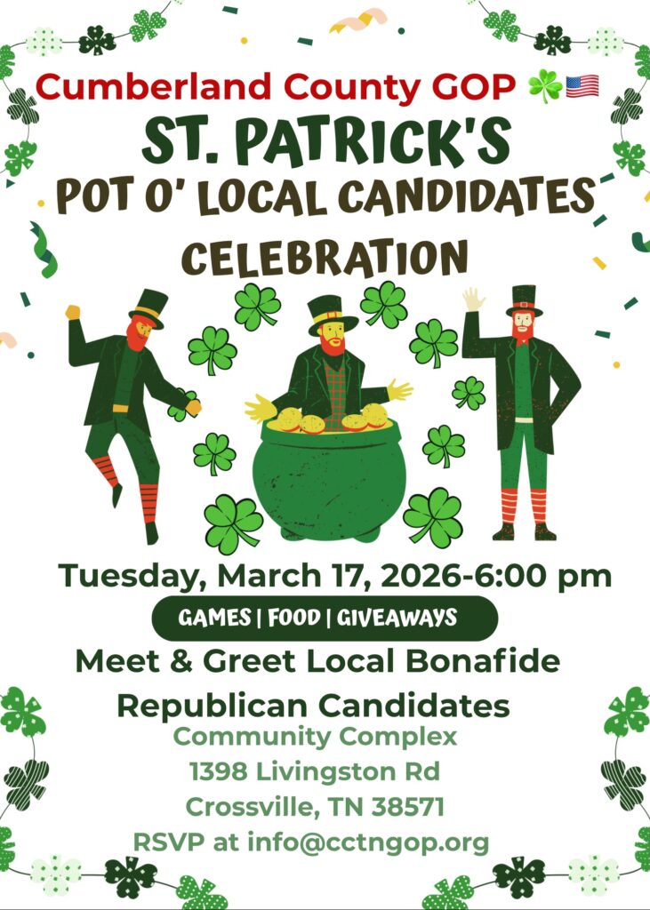 Green and Gold Illustrated St Patricks Day Party Invitation copy - Cumberland County Republican Party
